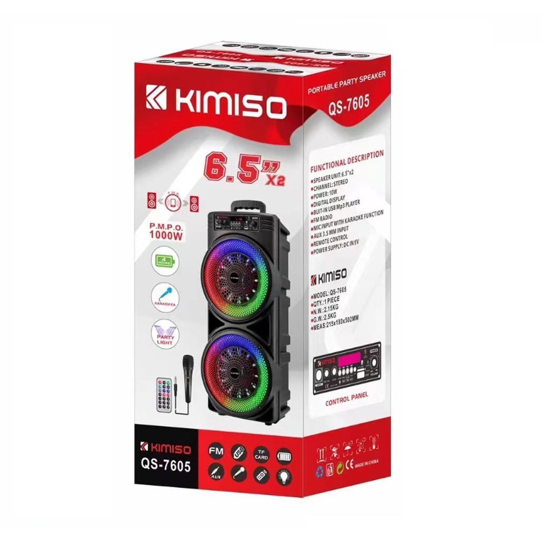 Kimiso Σύστημα Karaoke με Ενσύρματo Μικρόφωνo QS-7605 σε Μαύρο Χρώμα