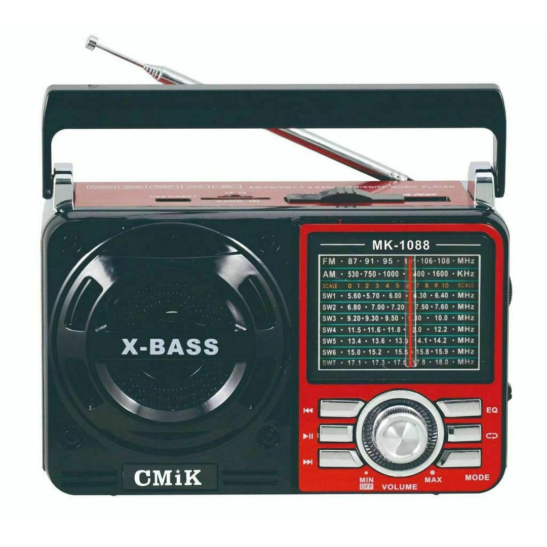 CMIK MK-1088 Φορητό Ραδιόφωνο Επαναφορτιζόμενο με USB Κόκκινο