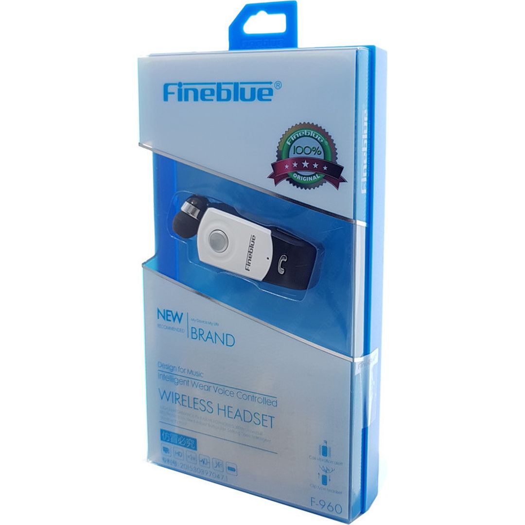 Fineblue F960 In-ear Bluetooth Handsfree Ακουστικό Πέτου Λευκό