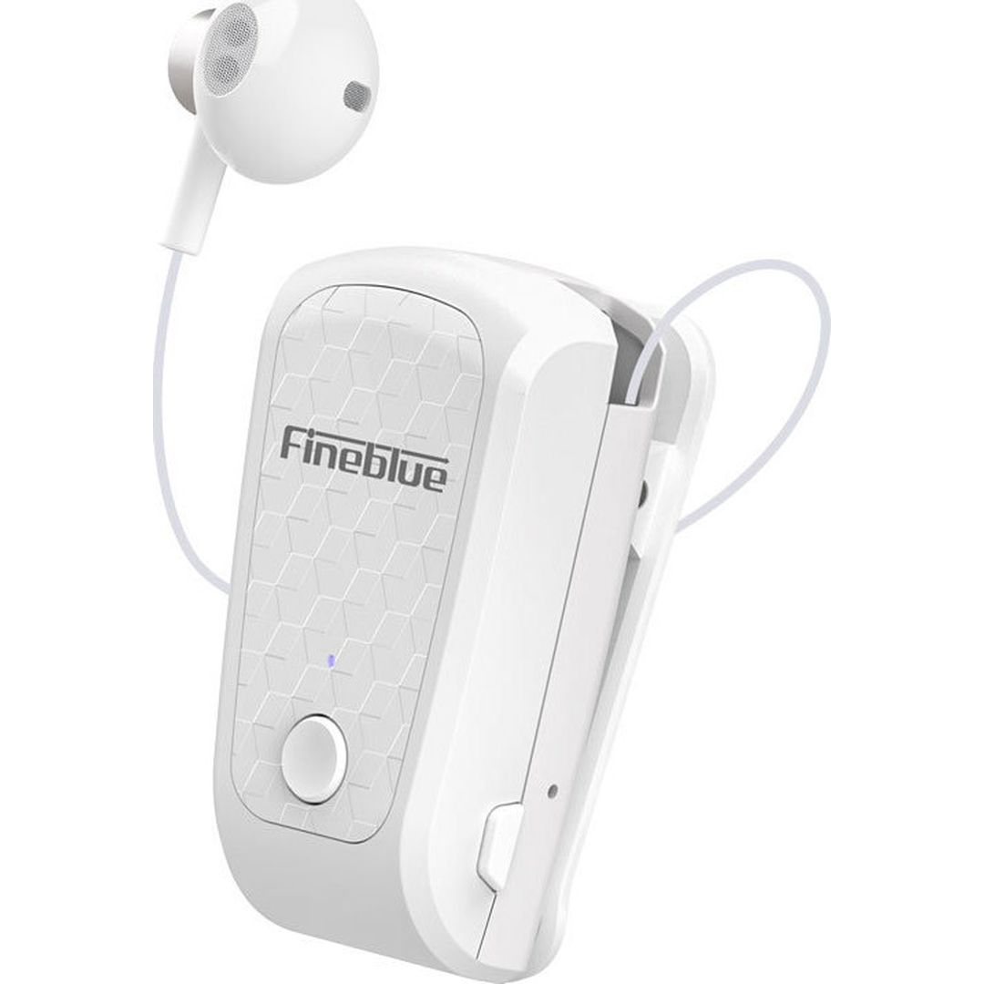 Fineblue FQ-10 PRO Earbud Bluetooth Handsfree Ακουστικό Πέτου Λευκό