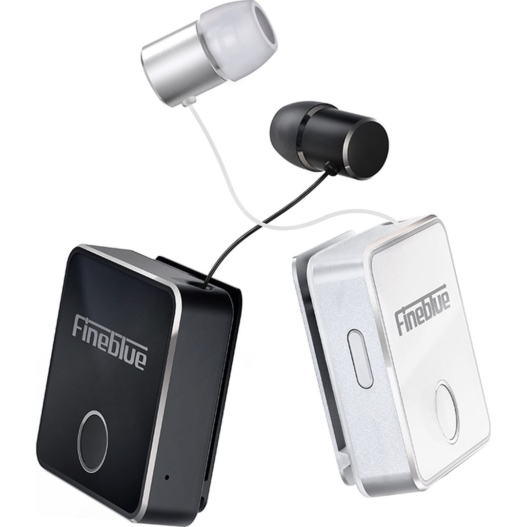 Fineblue F1 In-ear Bluetooth Handsfree Ακουστικό Πέτου Λευκό