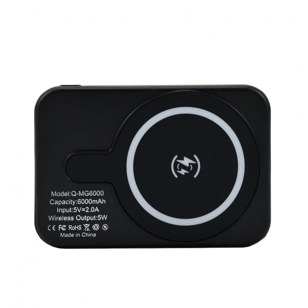 Andowl MagSafe Power Bank 6000mAh με Θύρα USB-A και Θύρα USB-C Μαύρο