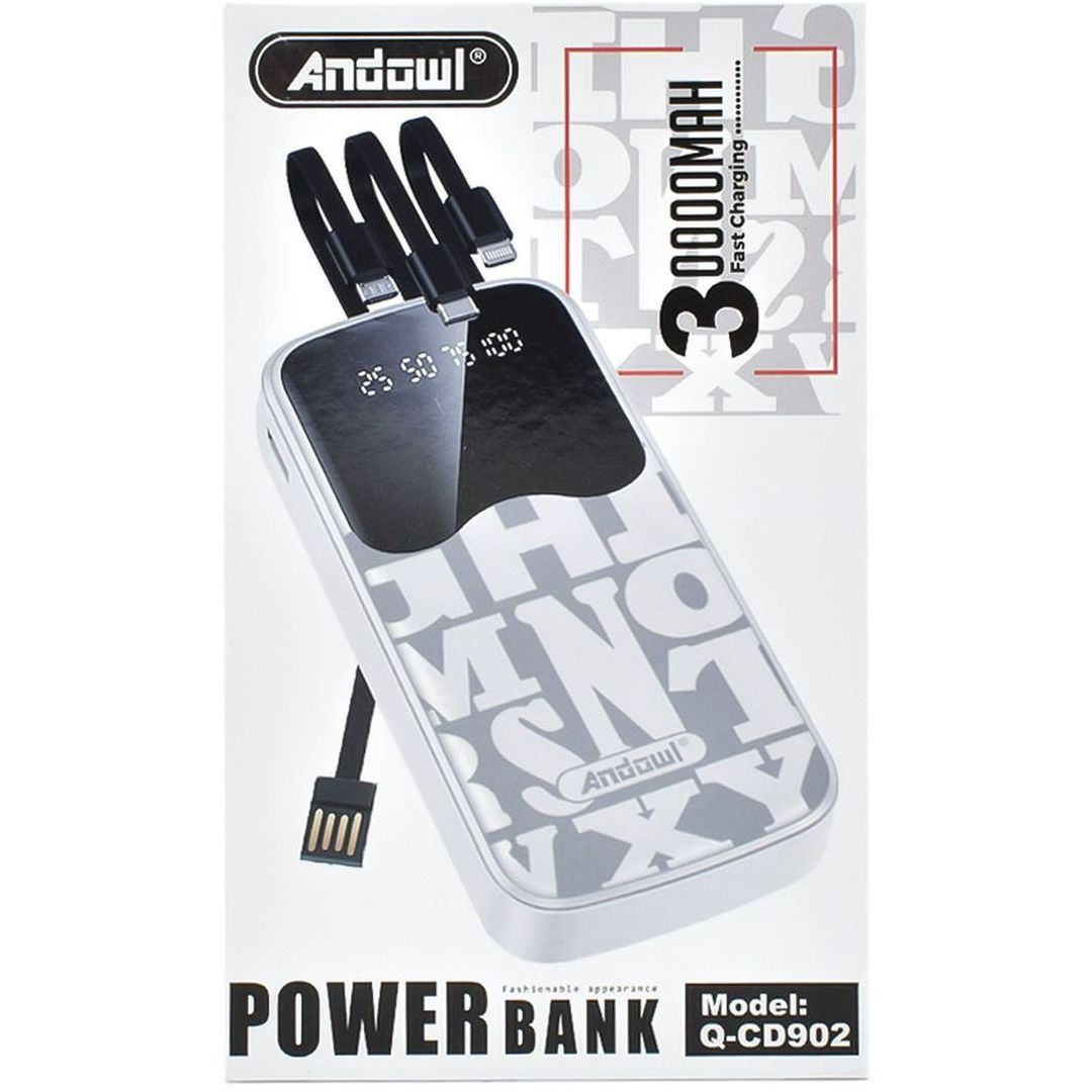 Andowl Q-CD902 Power Bank 30000mAh Λευκό