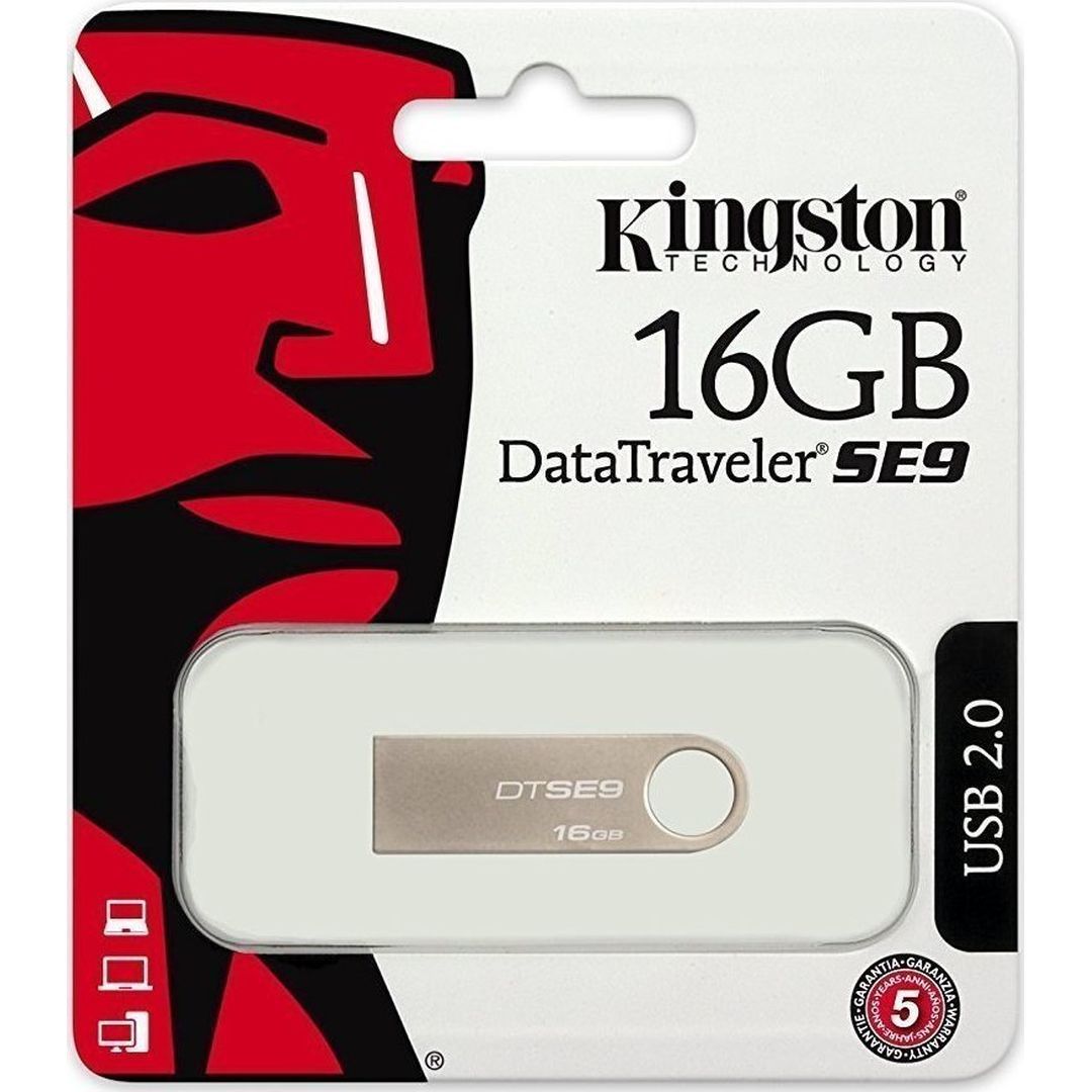 Kingston DataTraveler SE9 16GB USB 2.0 Stick Ασημί