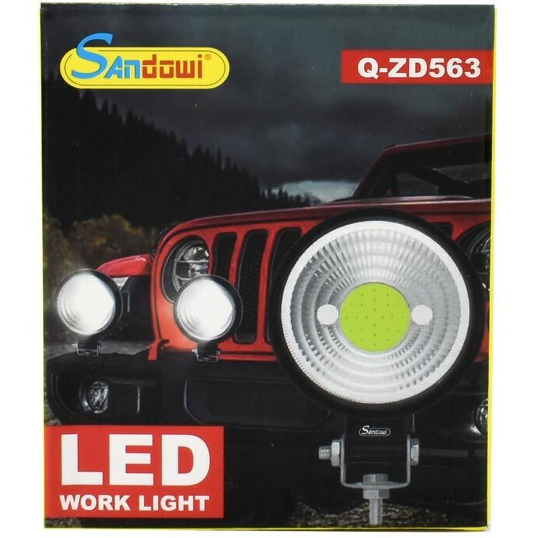 Andowl Στρογγυλός Αδιάβροχος Προβολέας Αυτοκινήτου LED 12V με Λευκό Φωτισμό 1τμχ Q-ZD563