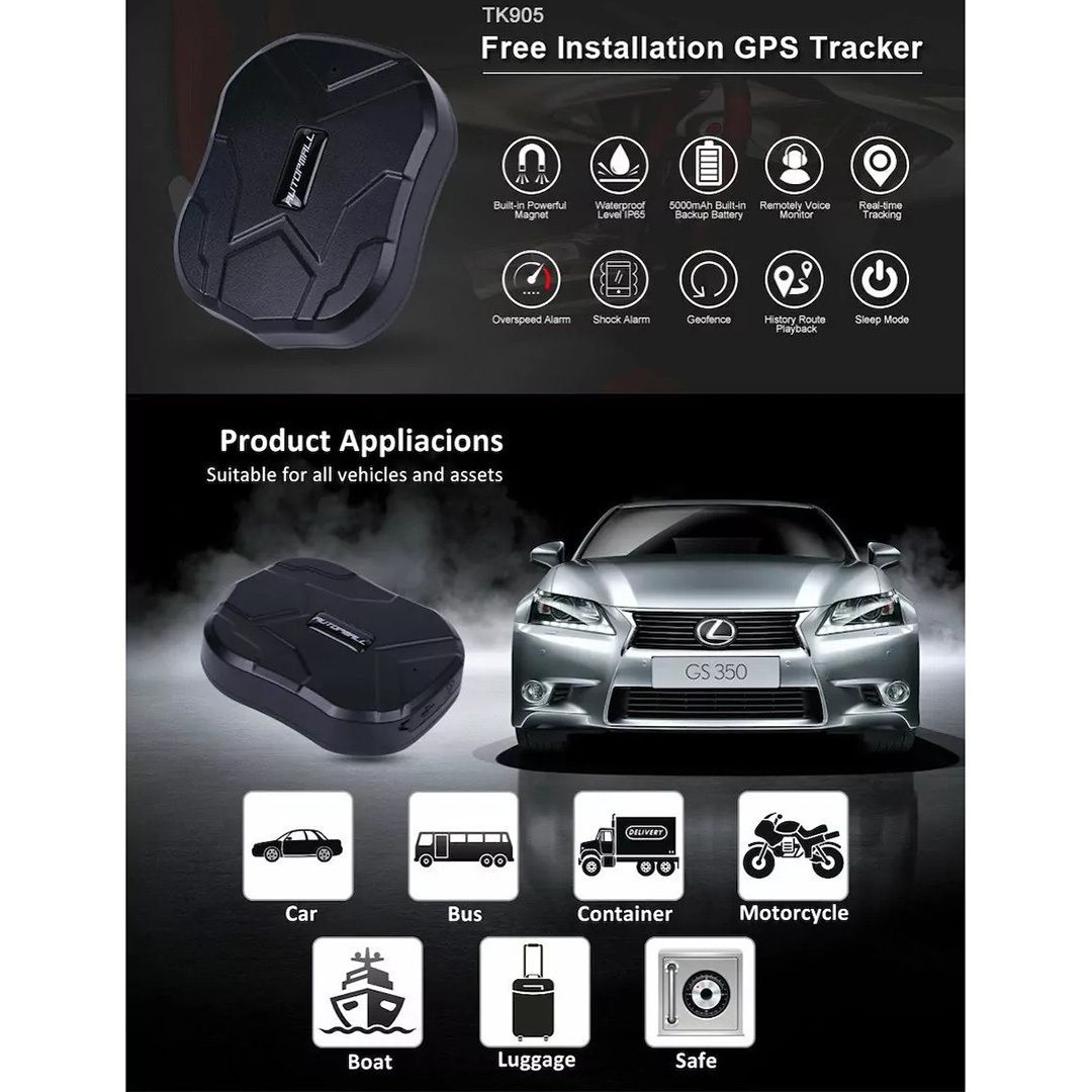 Tkstar GPS Tracker TK905B GSM / LBS για Φορτηγά / Αυτοκίνητα / Μηχανές Αδιάβροχο IP65
