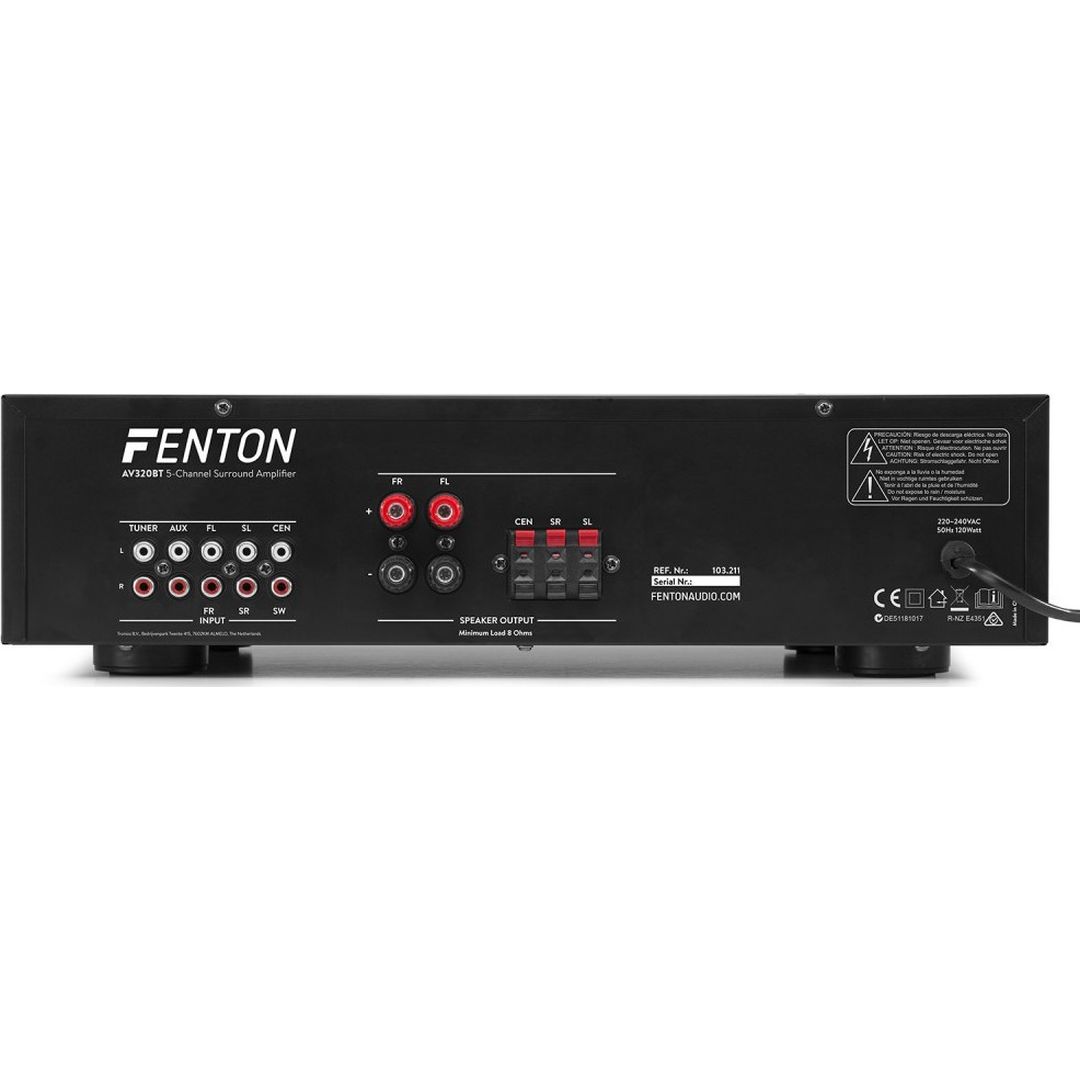 Fenton Ενισχυτής με λειτουργία Karaoke AV320BT σε Μαύρο Χρώμα