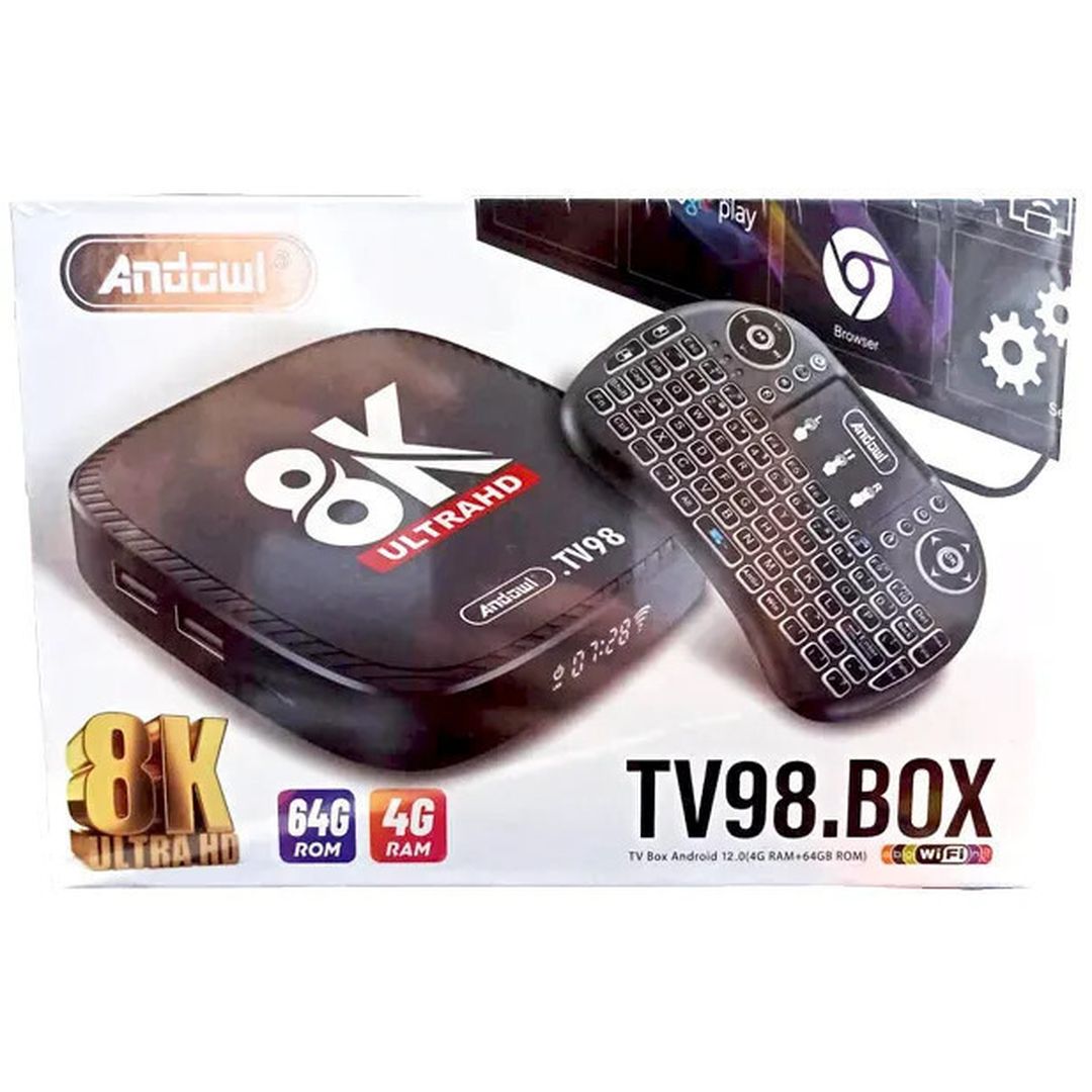 Andowl TV Box TV98 8K UHD με WiFi USB 2.0 4GB RAM και 64GB Αποθηκευτικό Χώρο με Λειτουργικό Android 12.0