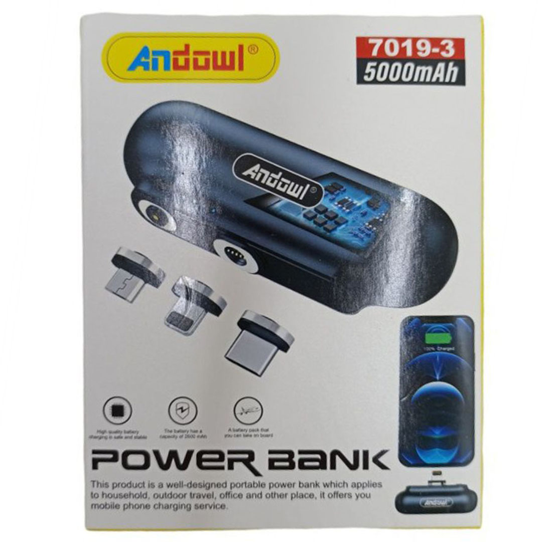 Andowl Mini 7019-3 Power Bank 5000mAh Μαύρο