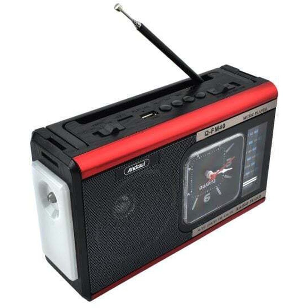 Andowl Q-FM40 Φορητό Ραδιόφωνο Μπαταρίας με USB Κόκκινο