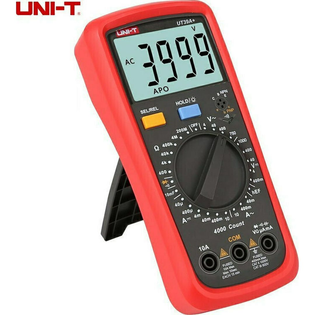 Uni-T Ψηφιακό Πολύμετρο με Buzzer με Μέτρηση AC / DC / Αντίστασης / Χωρητικότητας / Θερμοκρασίας UT39C+