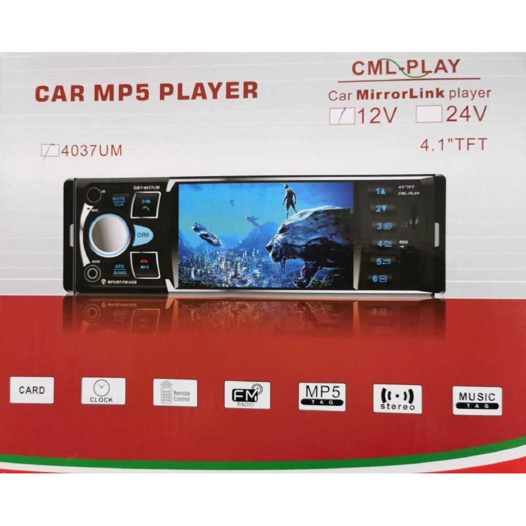 Media Player 4037UM Ηχοσύστημα Αυτοκινήτου Universal 1DIN (Bluetooth/USB/AUX) με Οθόνη 4.1