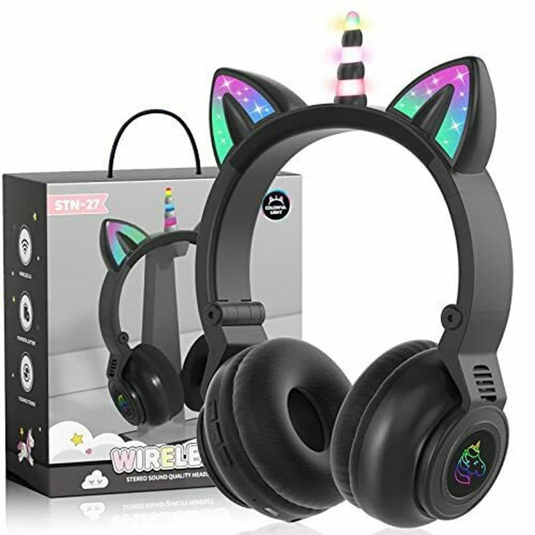 Unicorn STN-27 Ασύρματα Bluetooth Over Ear Ακουστικά με 7 ώρες Λειτουργίας Μαύρα