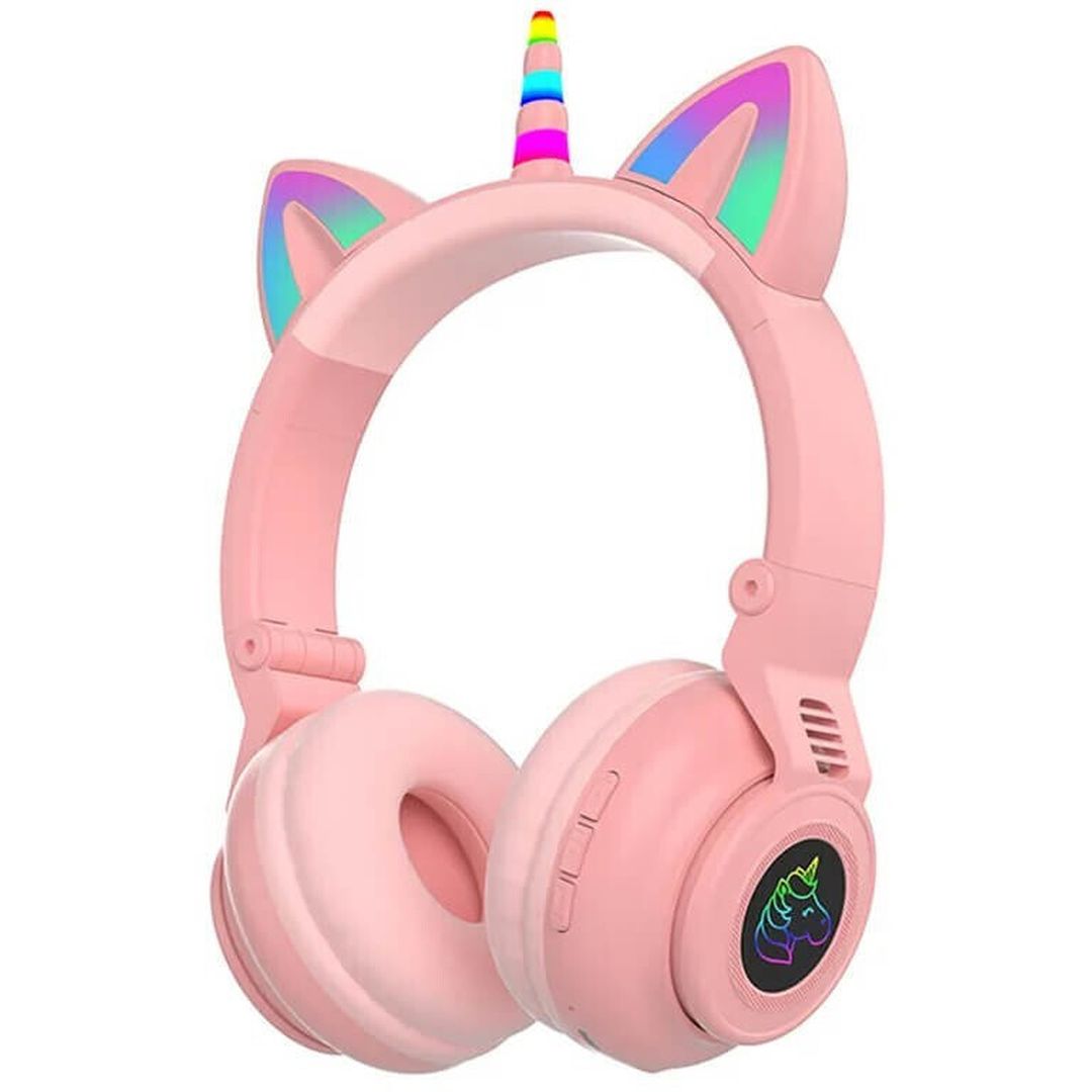 Unicorn STN-27 Ασύρματα Bluetooth Over Ear Ακουστικά με 7 ώρες Λειτουργίας Ροζ