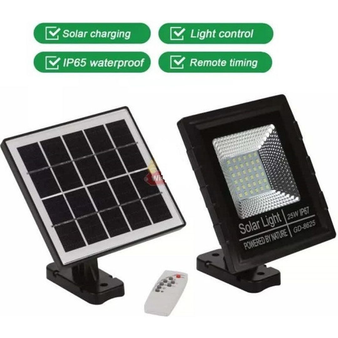 Ηλιακός Προβολέας LED 25W με Τηλεχειριστήριο GD-8625