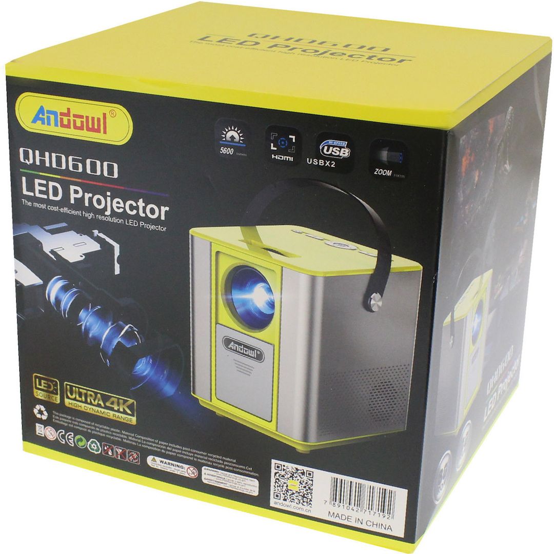 Andowl Q-HD600 Projector Full HD Λάμπας LED Κίτρινος