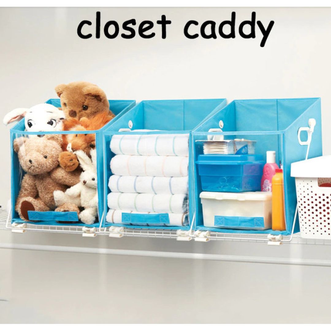 Closet Caddy Πλαστικό Κουτί Αποθήκευσης Ρούχων σε Μπλε Χρώμα 30.5x30.5x41cm 04007TSW00CL