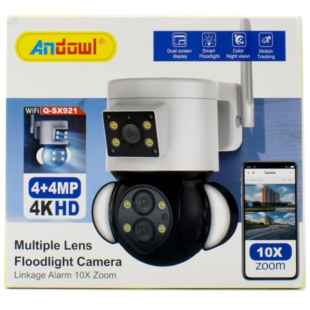 Andowl IP Κάμερα Παρακολούθησης Wi-Fi 4K Αδιάβροχη με Αμφίδρομη Επικοινωνία σε Μαύρο Χρώμα Q-SX921