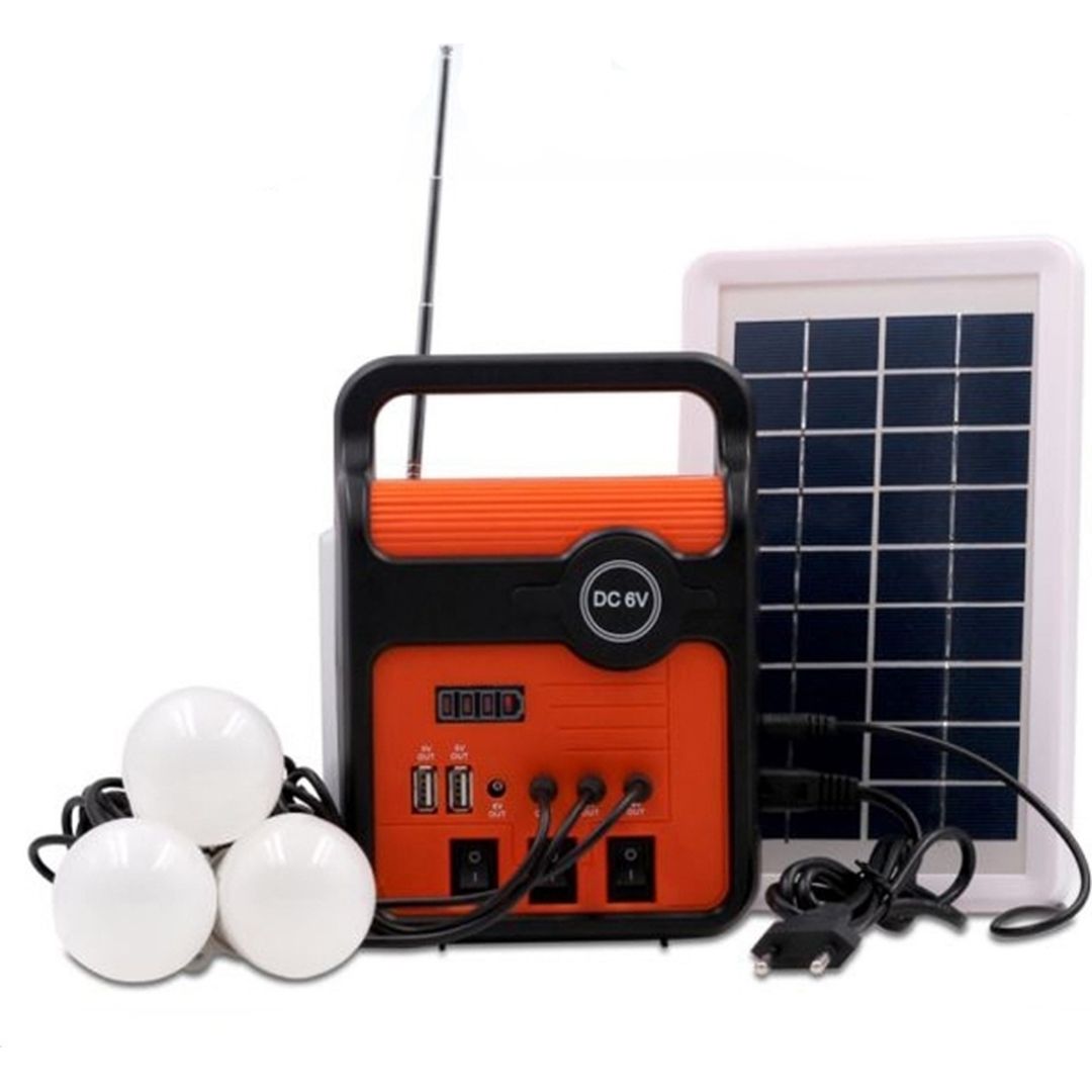 Ηλιακό Σύστημα Φωτισμού με Ραδιόφωνο - Bluetooth - Πάνελ - Power Bank EP-371BT
