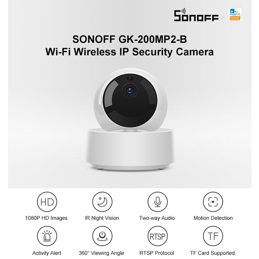 Sonoff IP Κάμερα Παρακολούθησης Wi-Fi 1080p Full HD GK-200MP2-B-R2