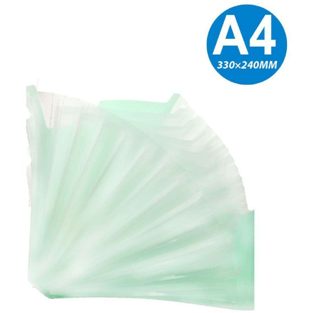 Ντοσιέ Σουπλ με 12 Διαφάνειες Φυσαρμόνικα για Χαρτί A4 Πράσινο Motarro MQ021