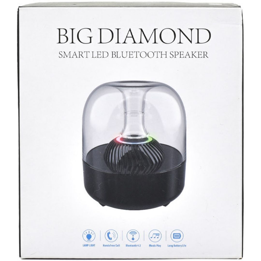 F7 Big Diamond Smart LED Ηχείο Bluetooth 5W με Διάρκεια Μπαταρίας έως 4 ώρες Μαύρο