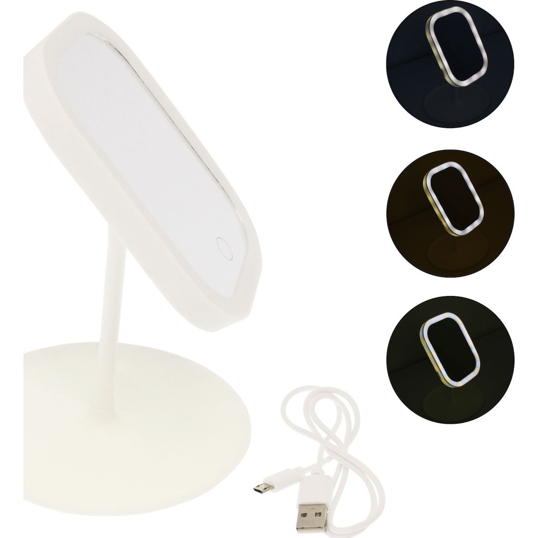 Andowl Καθρέπτης Μακιγιάζ Επιτραπέζιος με Φως 14.4x15.3cm Λευκό Q-T100