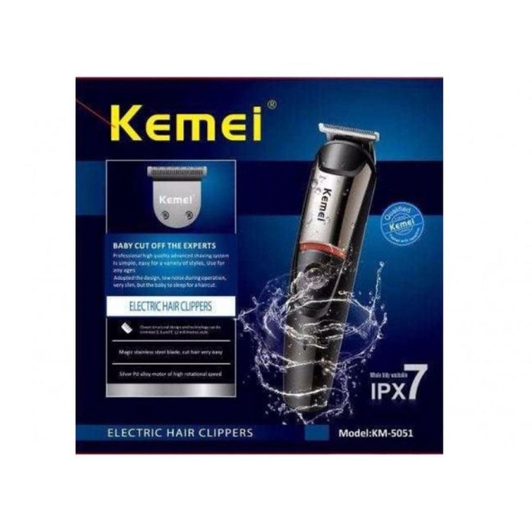 Kemei Επαναφορτιζόμενη Κουρευτική Μηχανή Μαύρη KM-5051