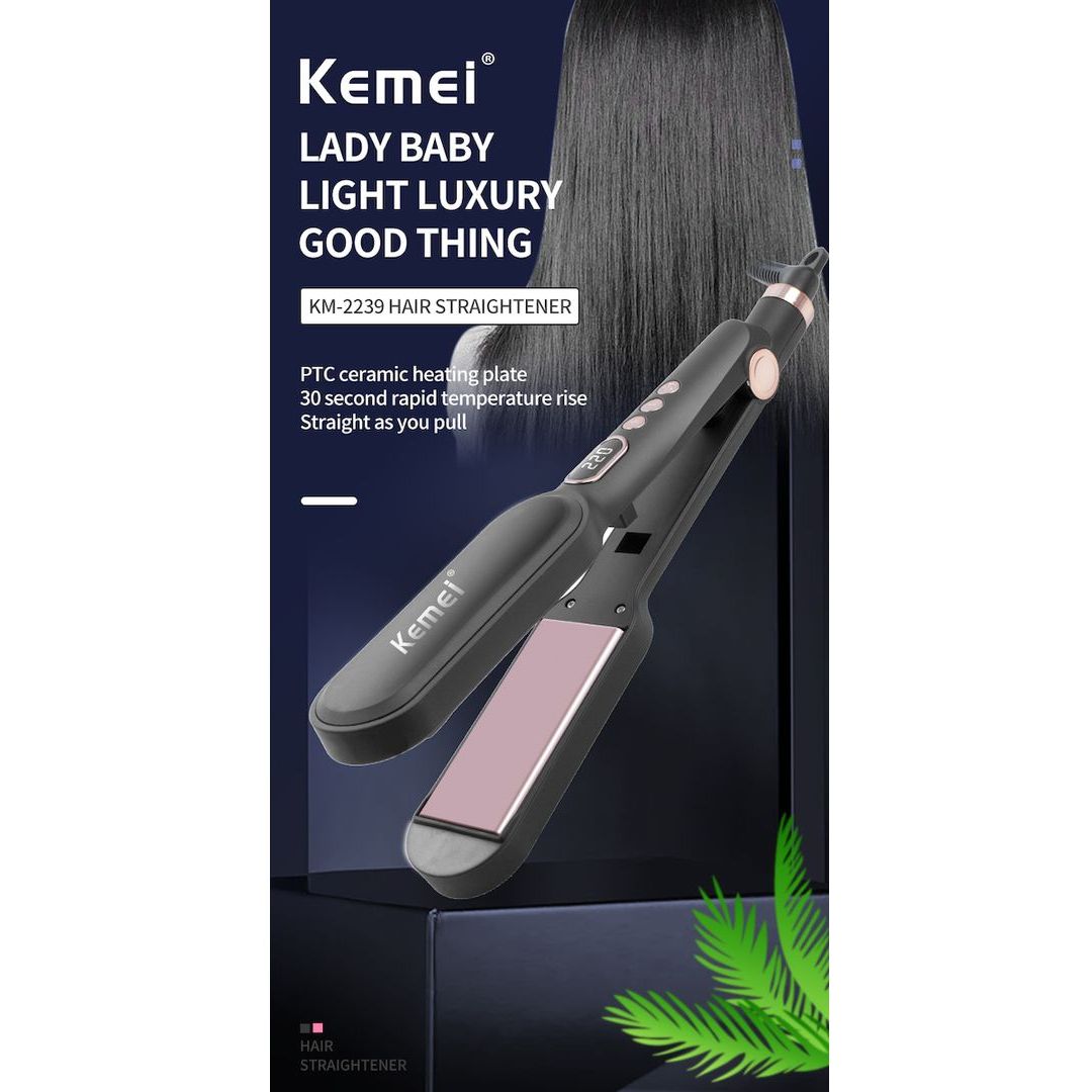 Kemei ΚΜ-2239 Πρέσα Μαλλιών με Κεραμικές Πλάκες 55W