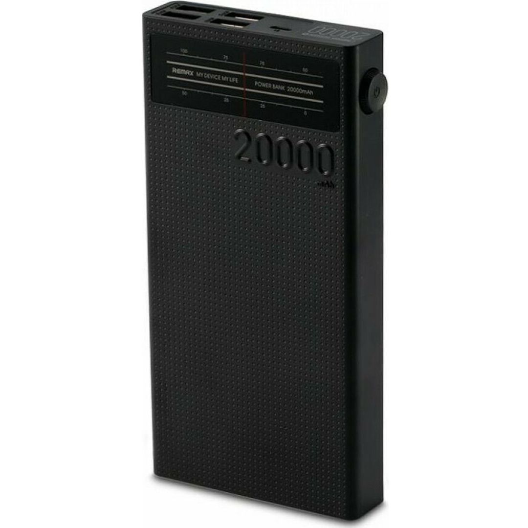 Remax RPP-102 Power Bank 20000mAh με 4 Θύρες USB-A Μαύρο