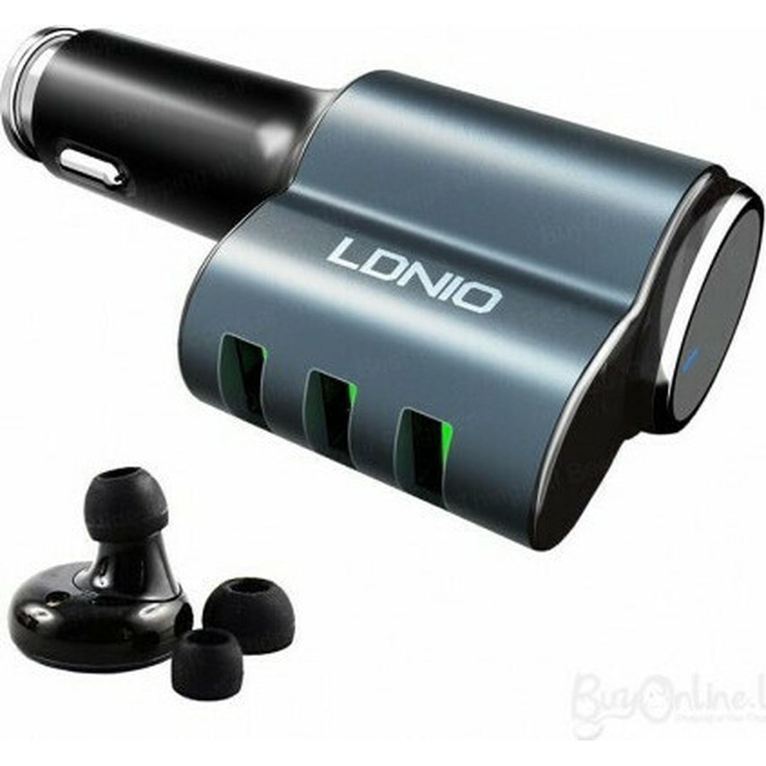 Ldnio Φορτιστής Αυτοκινήτου Μαύρος CM21 Συνολικής Έντασης 4.2A με Θύρες: 3xUSB και Ακουστικά Bluetooth