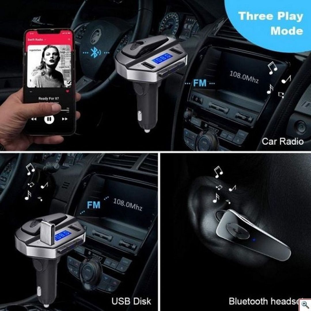 FM Transmitter Αυτοκινήτου V6 με Bluetooth