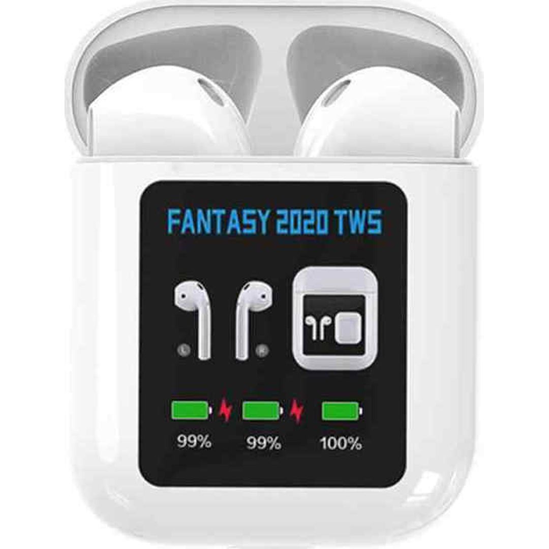 Fantasy 2020 Earbud Bluetooth Handsfree Ακουστικά με Θήκη Φόρτισης Λευκά