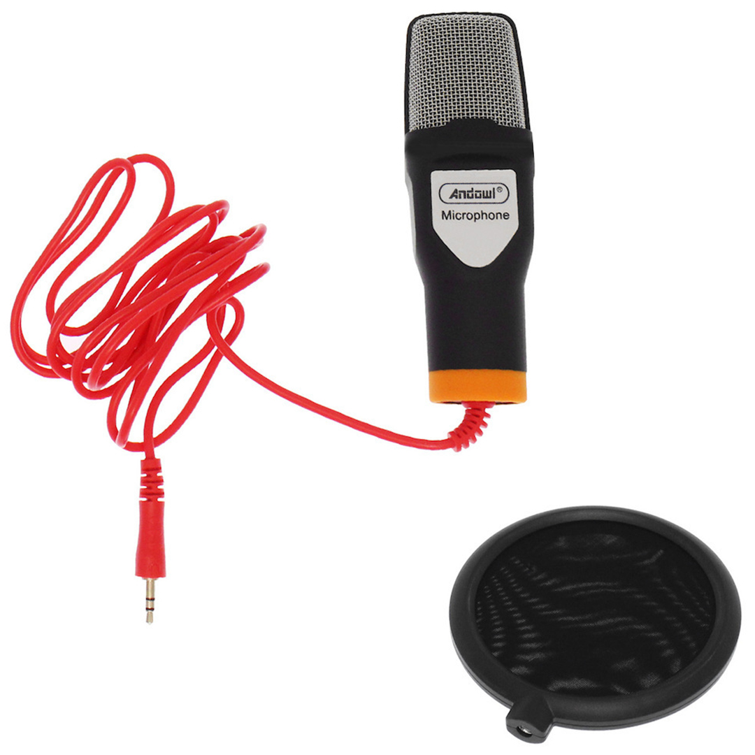 Eξωτερική επαγγελματική κάρτα ήχου συνδεσιμότητα 3.5mm / USB microphone soundcard set Andowl Q-MIC580