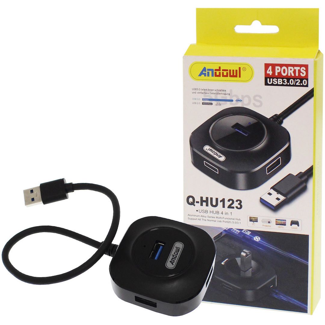 Andowl Q-HU123 USB 3.0 Hub 4 Θυρών με σύνδεση USB-A (Q-HU123)