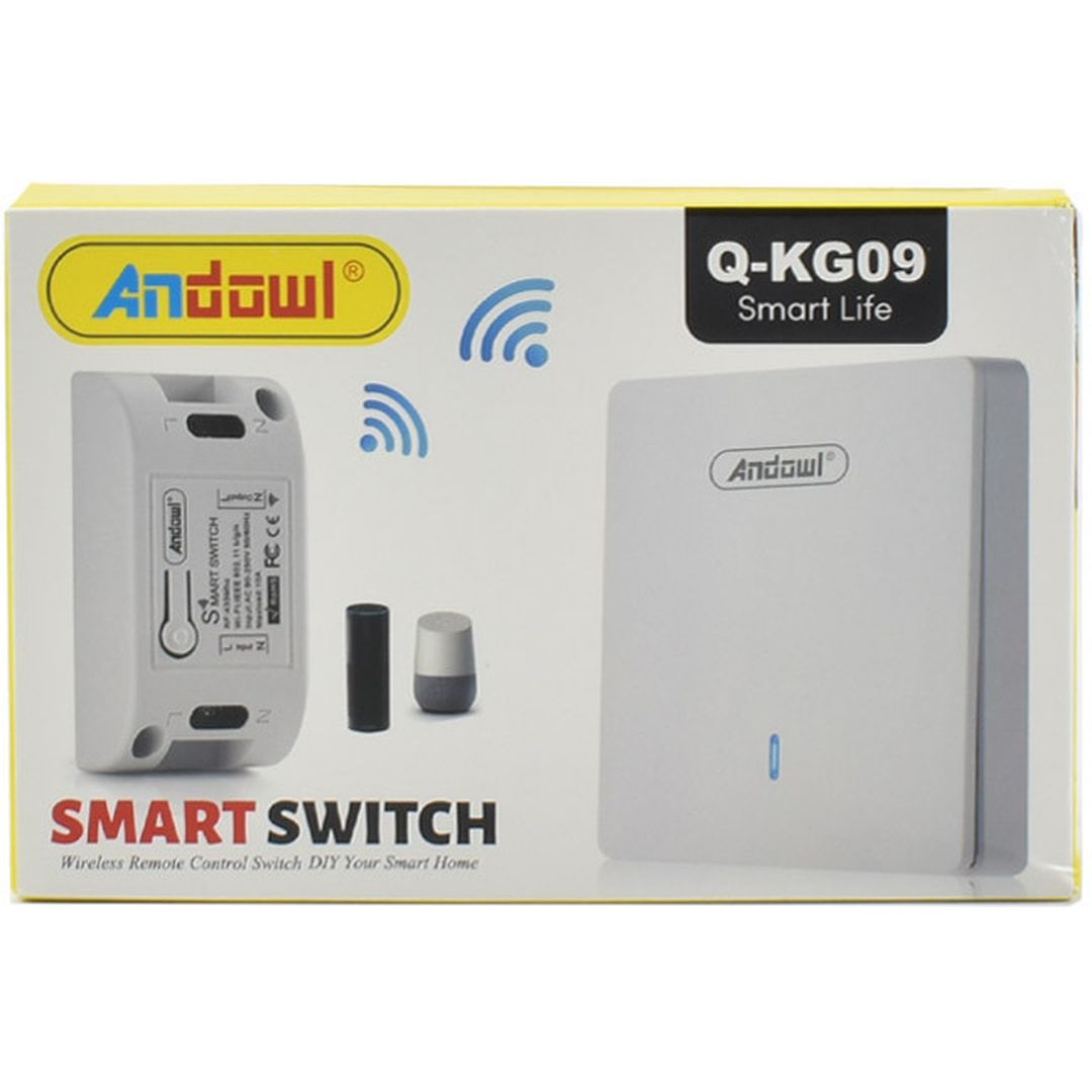 Andowl Smart Ενδιάμεσος Διακόπτης Wi-Fi σε Λευκό Χρώμα Q-KG09
