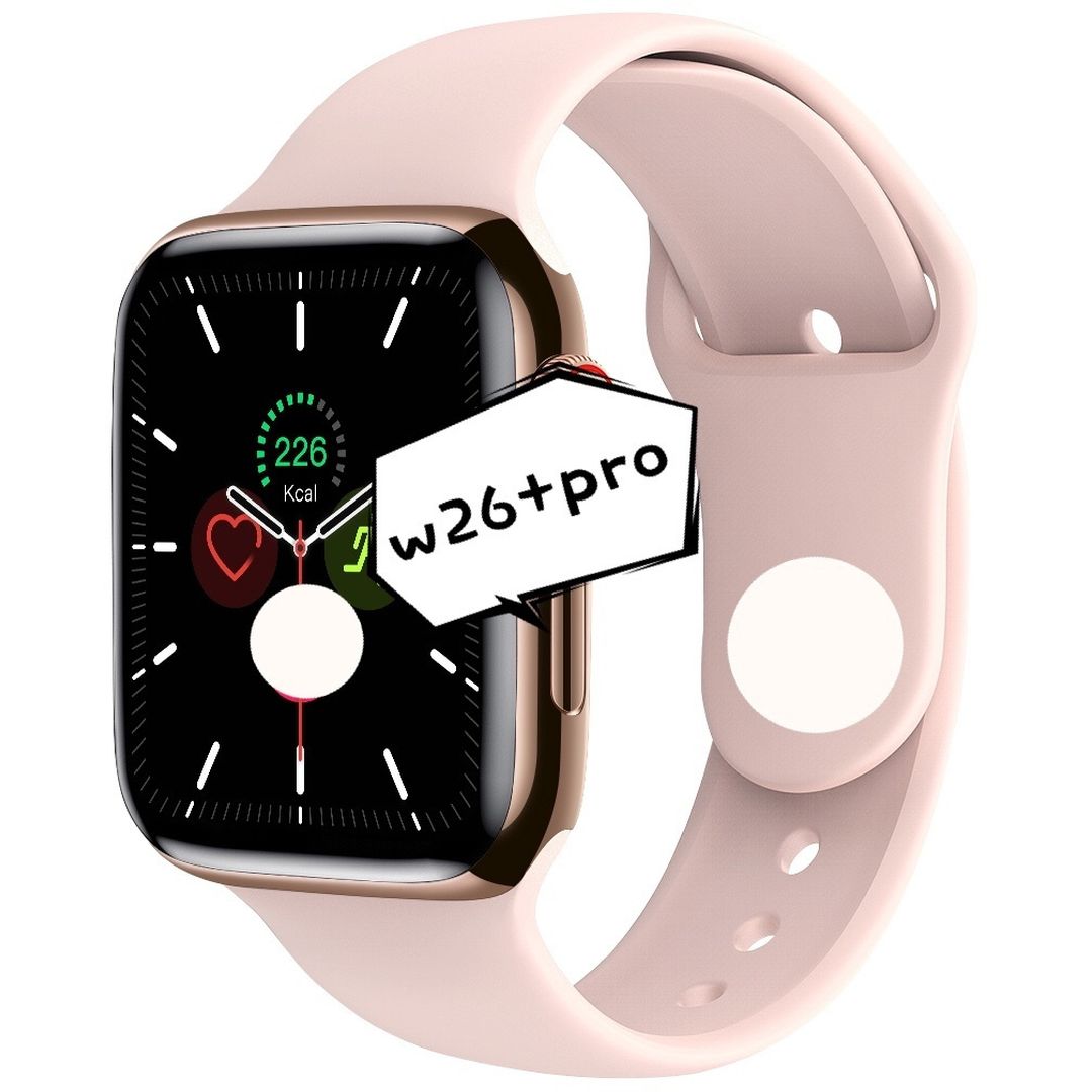 W26+ 44mm Smartwatch με Παλμογράφο (Ροζ)