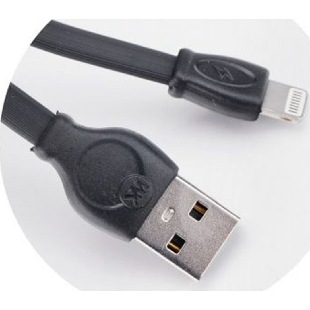 WK WDC-023 Flat USB-A to Lightning Cable Μαύρο 3m