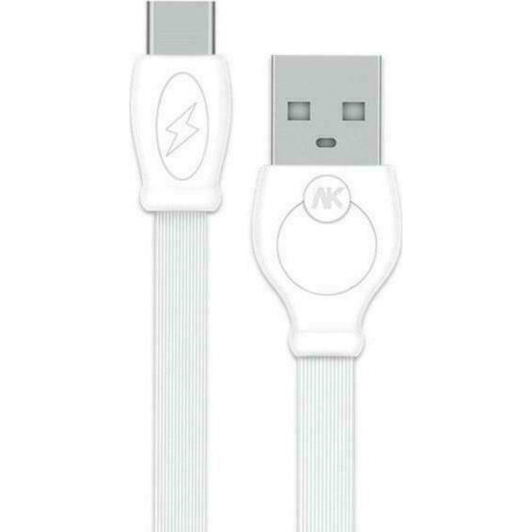 WK WDC-023 Flat USB-A to Lightning Cable Λευκό 3m