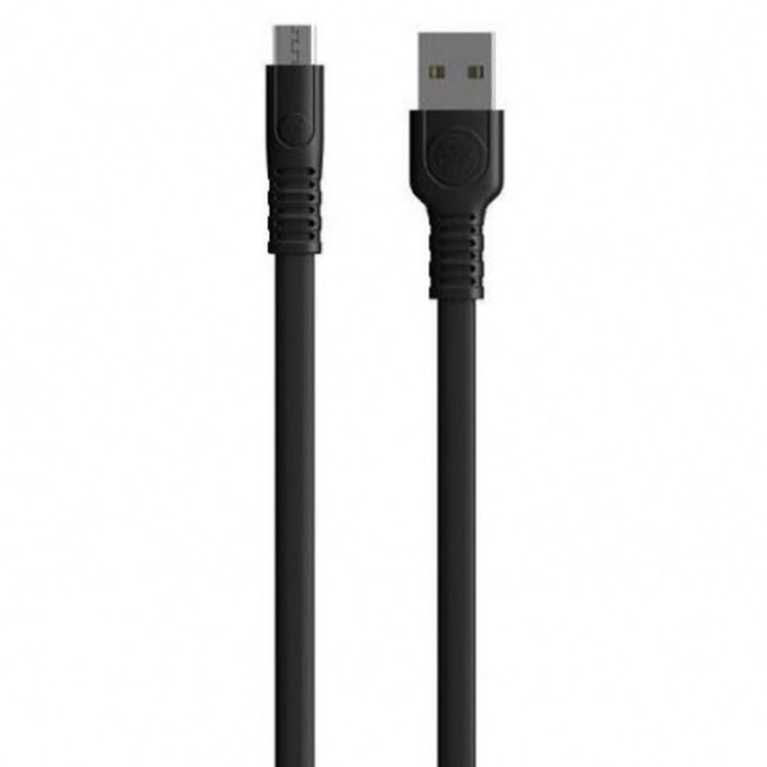 WK Flat USB 2.0 to micro USB Cable Μαύρο 3m (WDC-023BK)