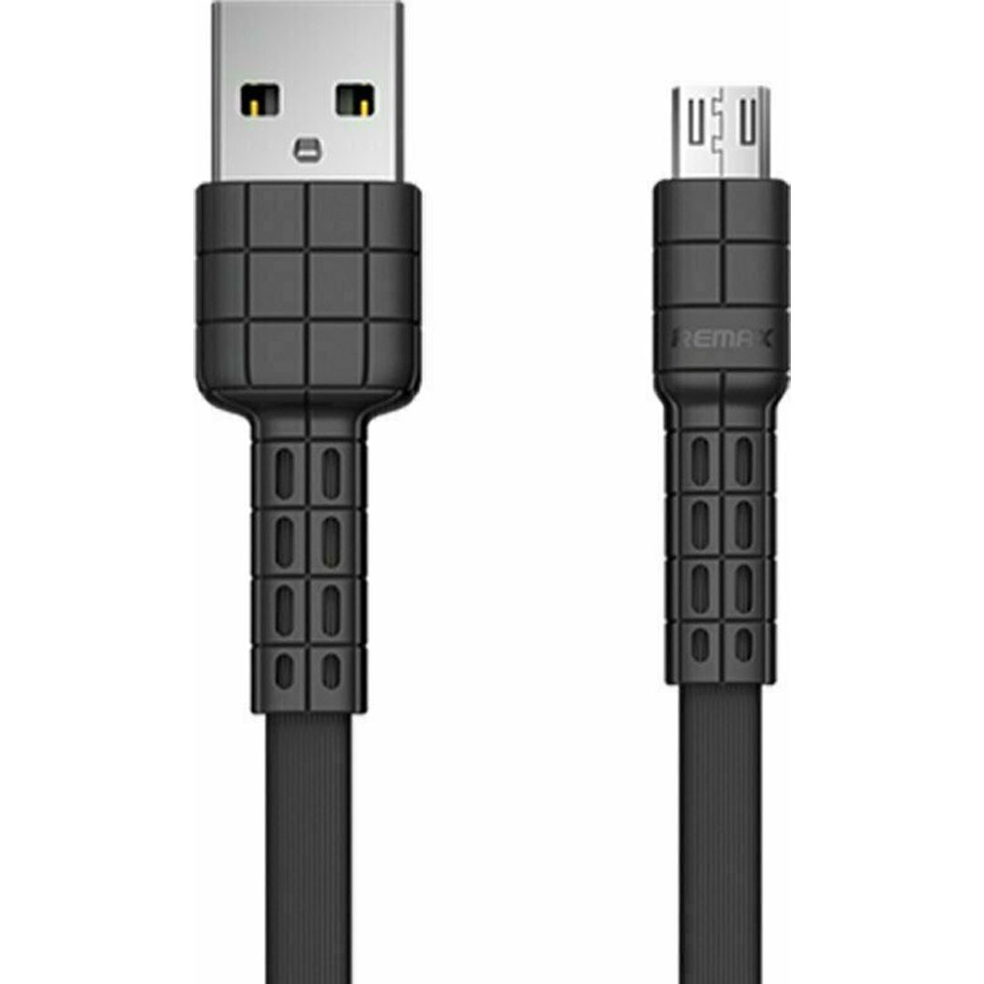 Remax Flat USB 2.0 to micro USB Cable Μαύρο 1m (Armor)