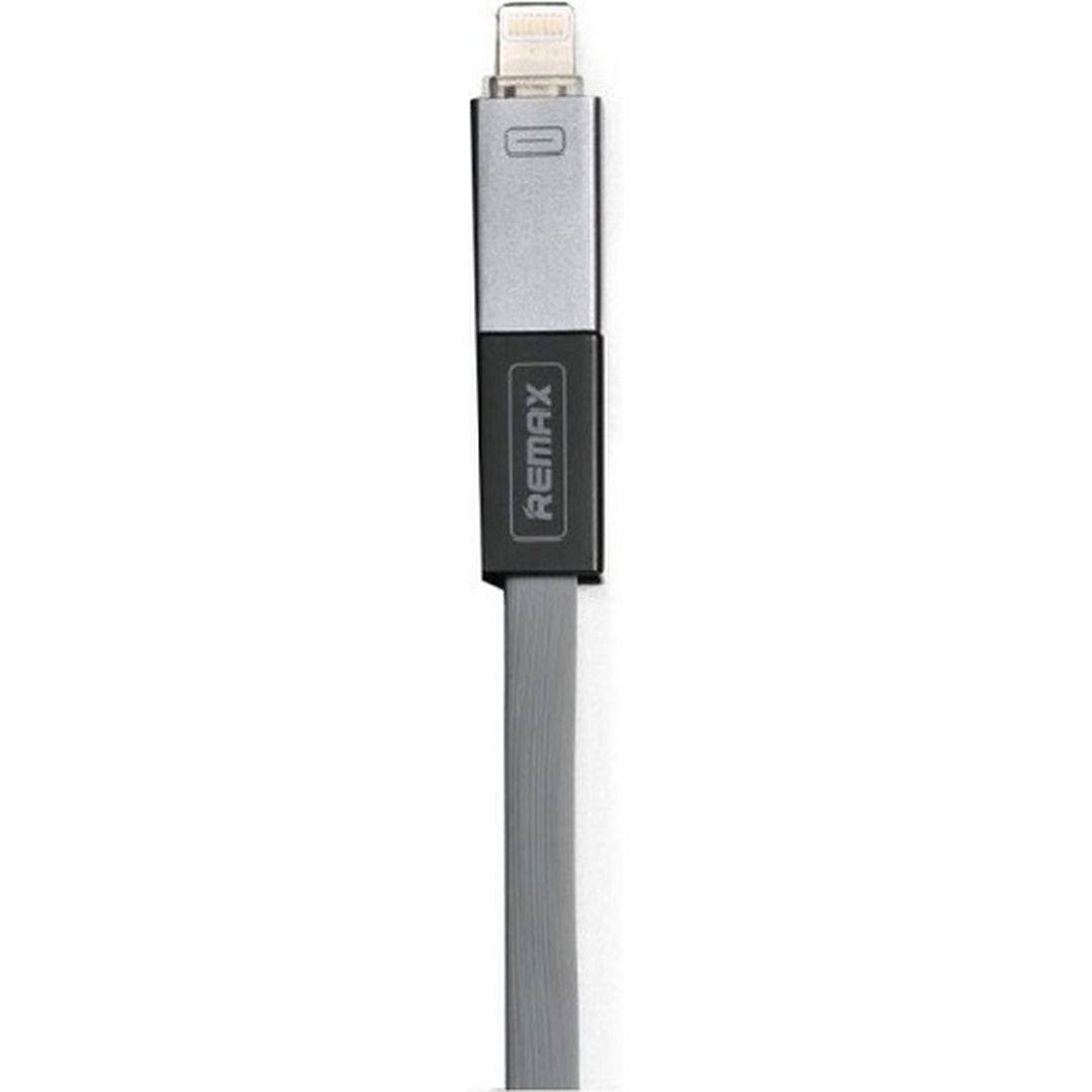 Remax Shadow RC-026t Flat USB to micro USB / Lightning Cable Γκρι 1m