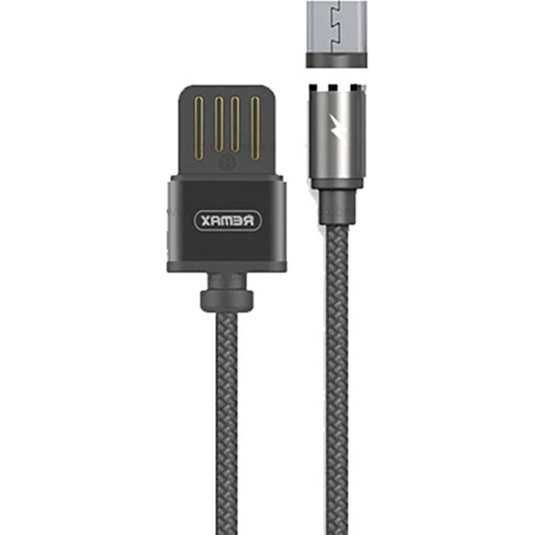 Remax Braided / Magnetic USB 2.0 to micro USB Cable Μαύρο 1m (Gravity)