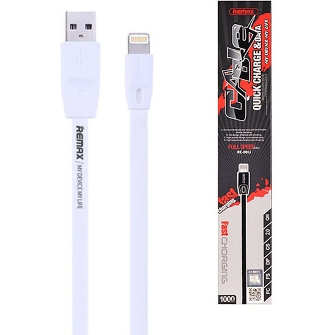 Remax Flat USB to Lightning Cable Λευκό 1m (Full Speed)