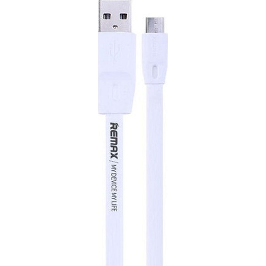 Remax Flat USB 2.0 to micro USB Cable Λευκό 1m (Full Speed)