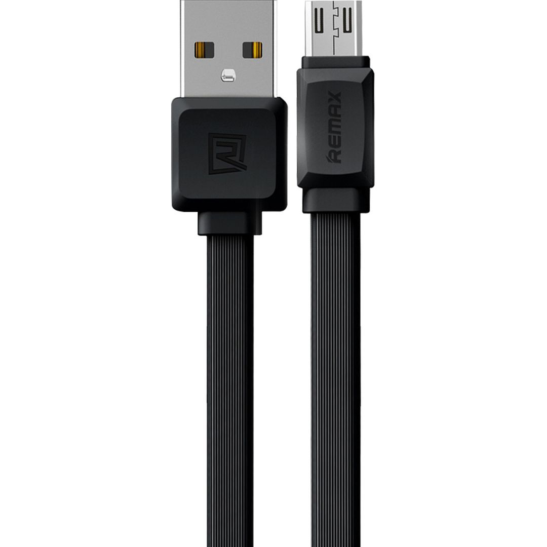 Remax Flat USB 2.0 to micro USB Cable Μαύρο 1m (Fast Safe)