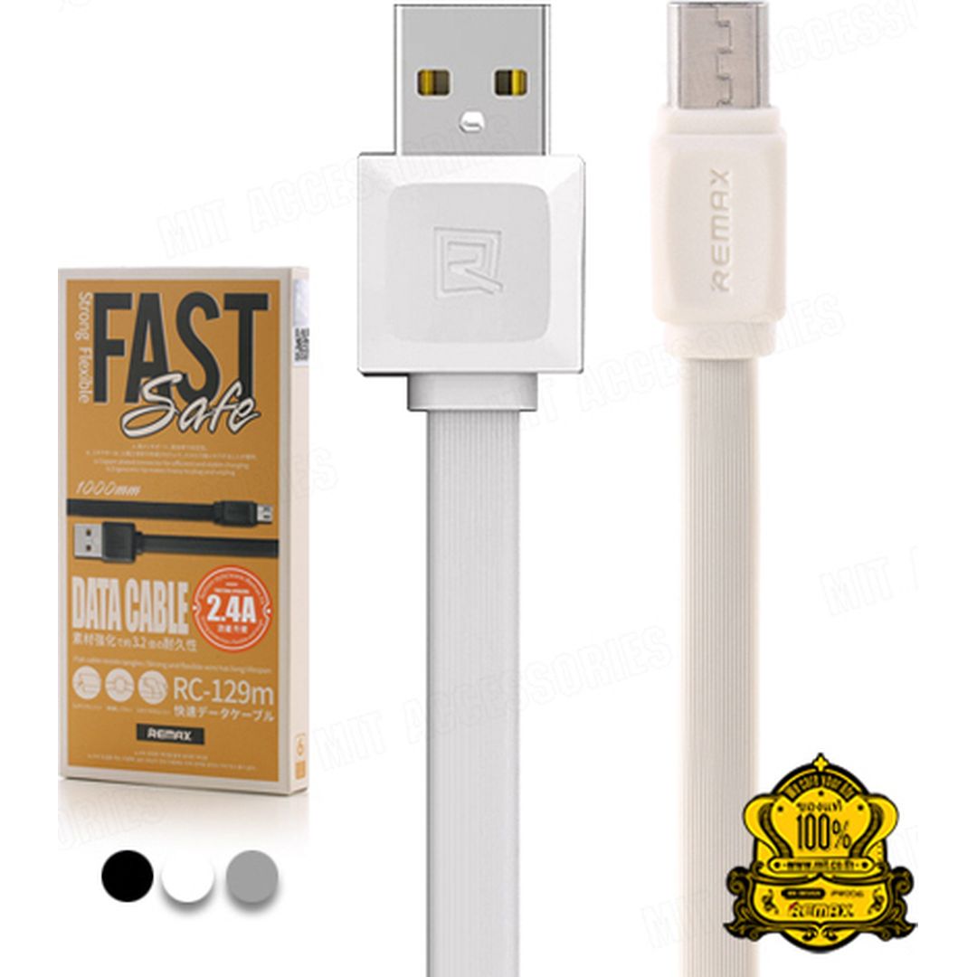 Remax Flat USB 3.0 to micro USB Cable Λευκό 1m (Fast Safe)
