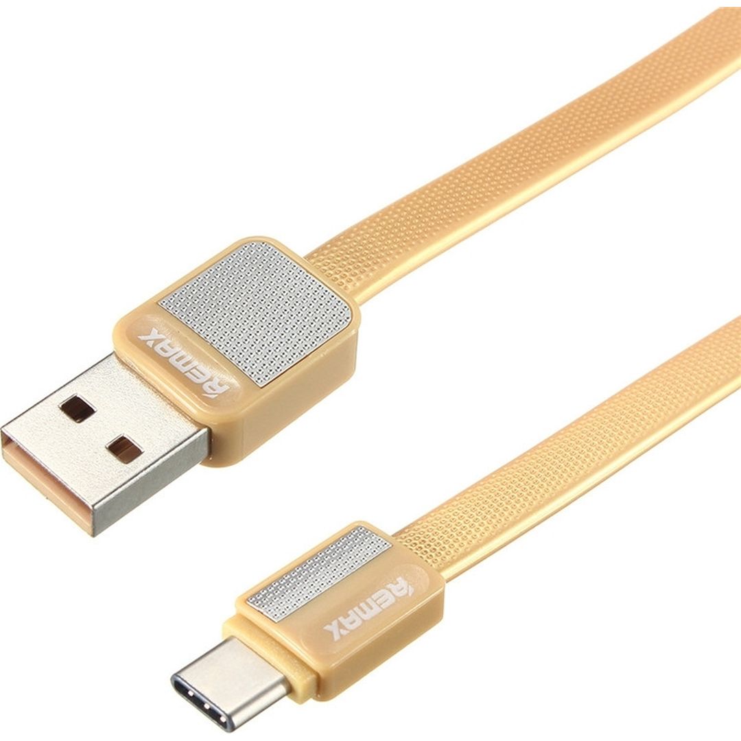 Remax Flat USB 2.0 to micro USB Cable Χρυσό 1m (Platinum)