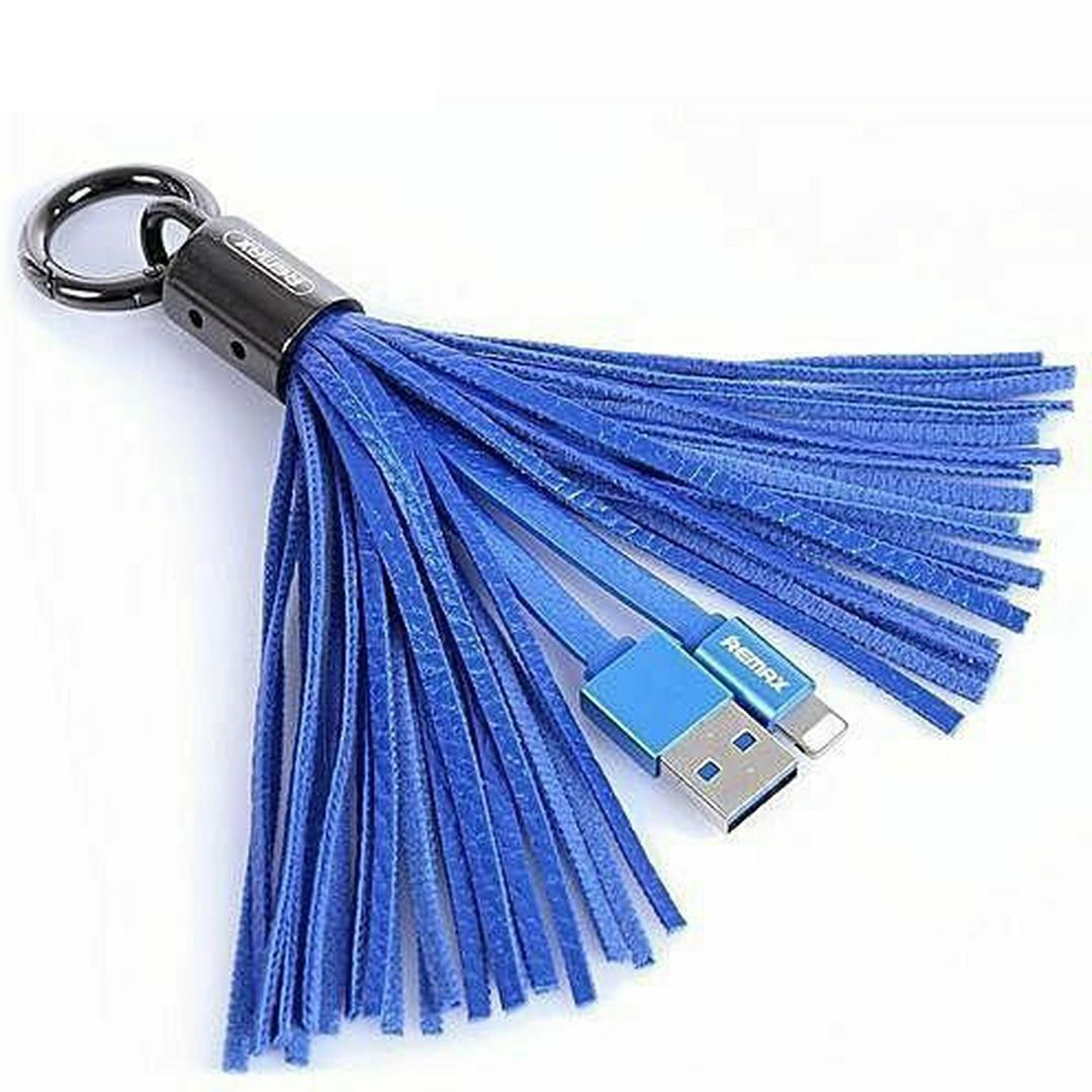 Remax Keychain USB to Lightning Cable Μπλε 0.08m (Tassels Ring)