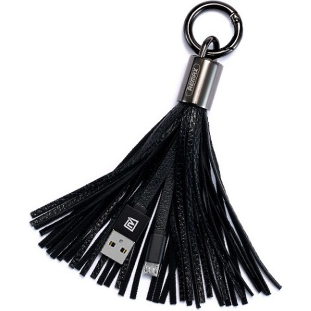 Remax Keychain USB to Lightning Cable Μαύρο 0.08m (Tassels Ring)